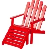 Red Dollhouse Miniature Adirondack Chair & Ottoman