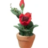 Red Dollhouse Miniature Roses in a Pot