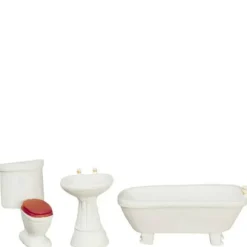 1/24 Scale Plain White Dollhouse Miniature Bathroom Set