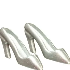 Silver Dollhouse Miniature High Heels