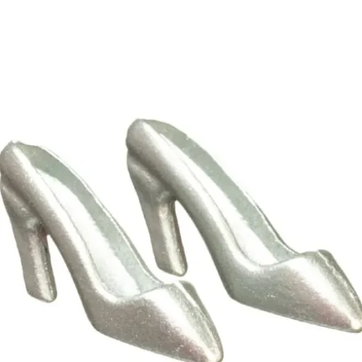 Silver Dollhouse Miniature High Heels