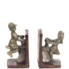 Silver Dollhouse Miniature Seesaw Book End Set