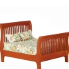 Walnut Dollhouse Miniature Slat Double Bed