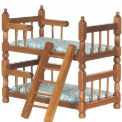 Walnut Dollhouse Miniature Bunk Bed