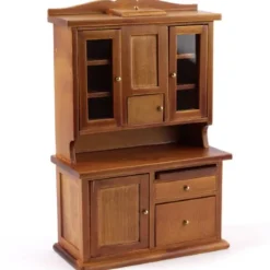 Walnut Dollhouse Miniature Flour Bin Hutch