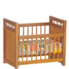 Walnut Dollhouse Miniature Crib