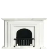 White Dollhouse Miniature Fireplace