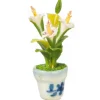 White Dollhouse Miniature Hibiscus in Pot