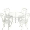 White Dollhouse Miniature Patio Set