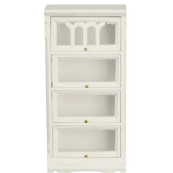 White Dollhouse Miniature Barrister Bookshelf