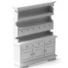 White Dollhouse Miniature Colonial Hutch