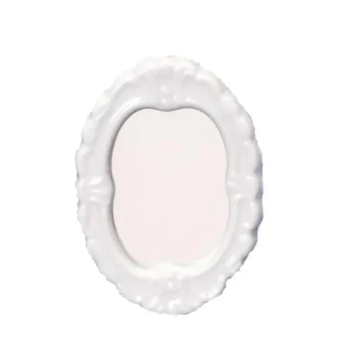 White Dollhouse Miniature Bathroom Mirror