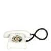 White Dollhouse Miniature Rotary Phone