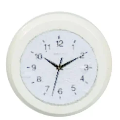 White Dollhouse Miniature Wall Clock