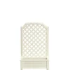 White Dollhouse Miniature Trellis with Planter